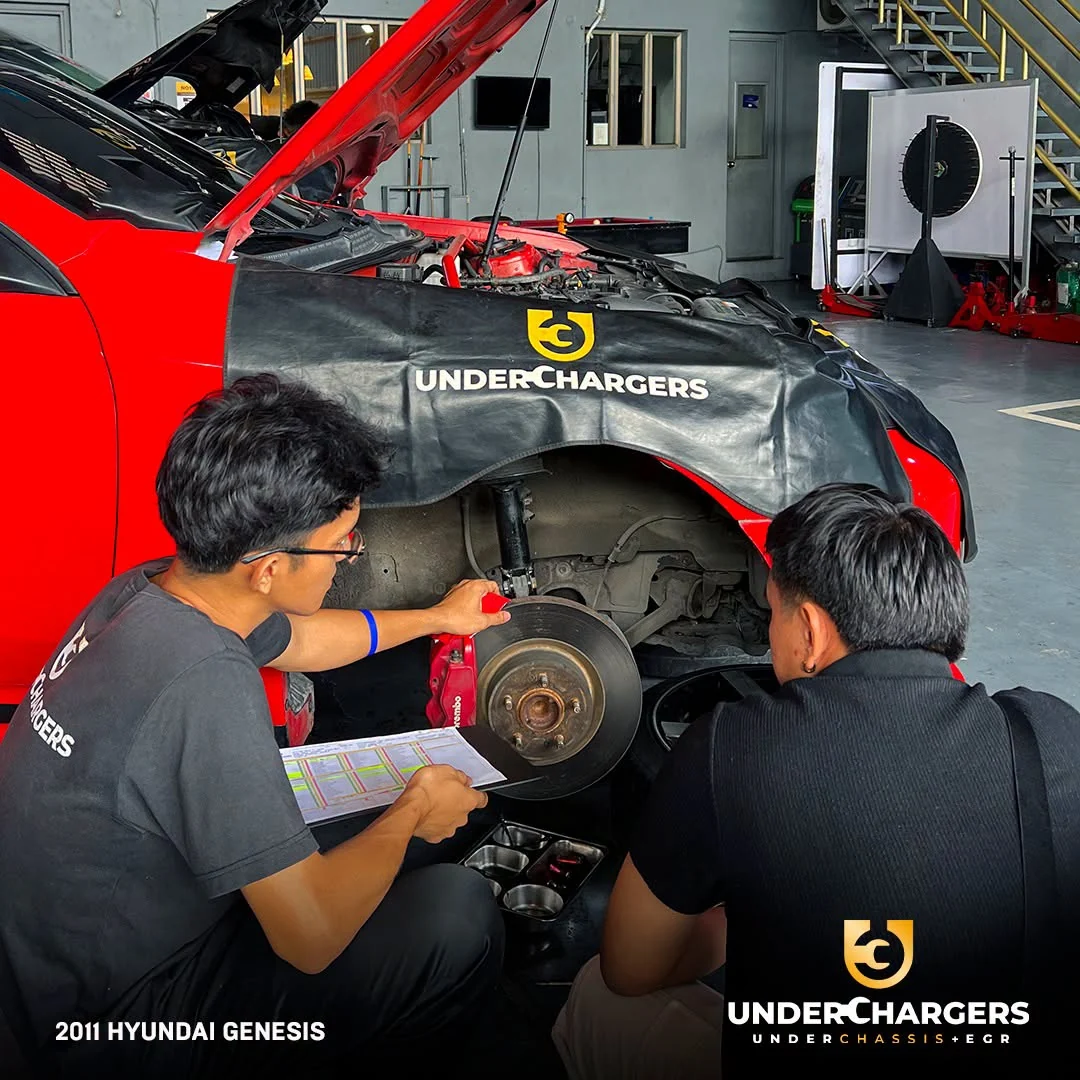 2011 Hyundai Genesis brake and underchassis inspection at Underchargers